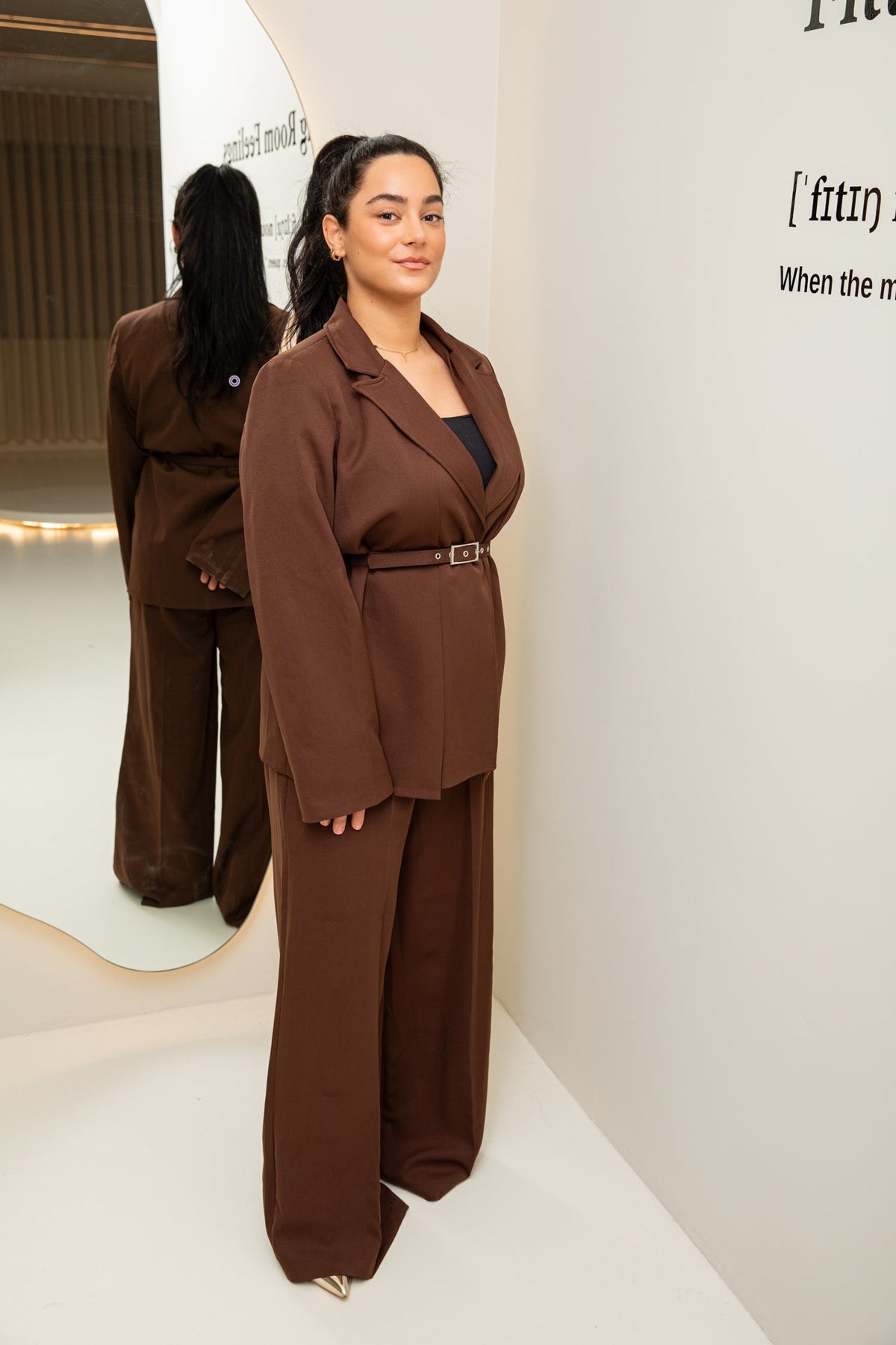 Aura blazer set E beige - zeymode