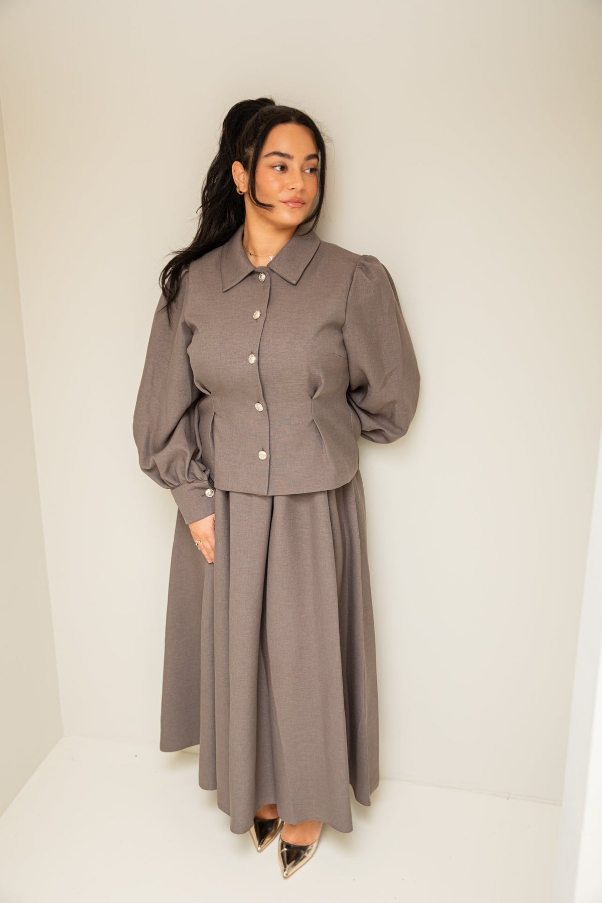 Grey skirt set - zeymode