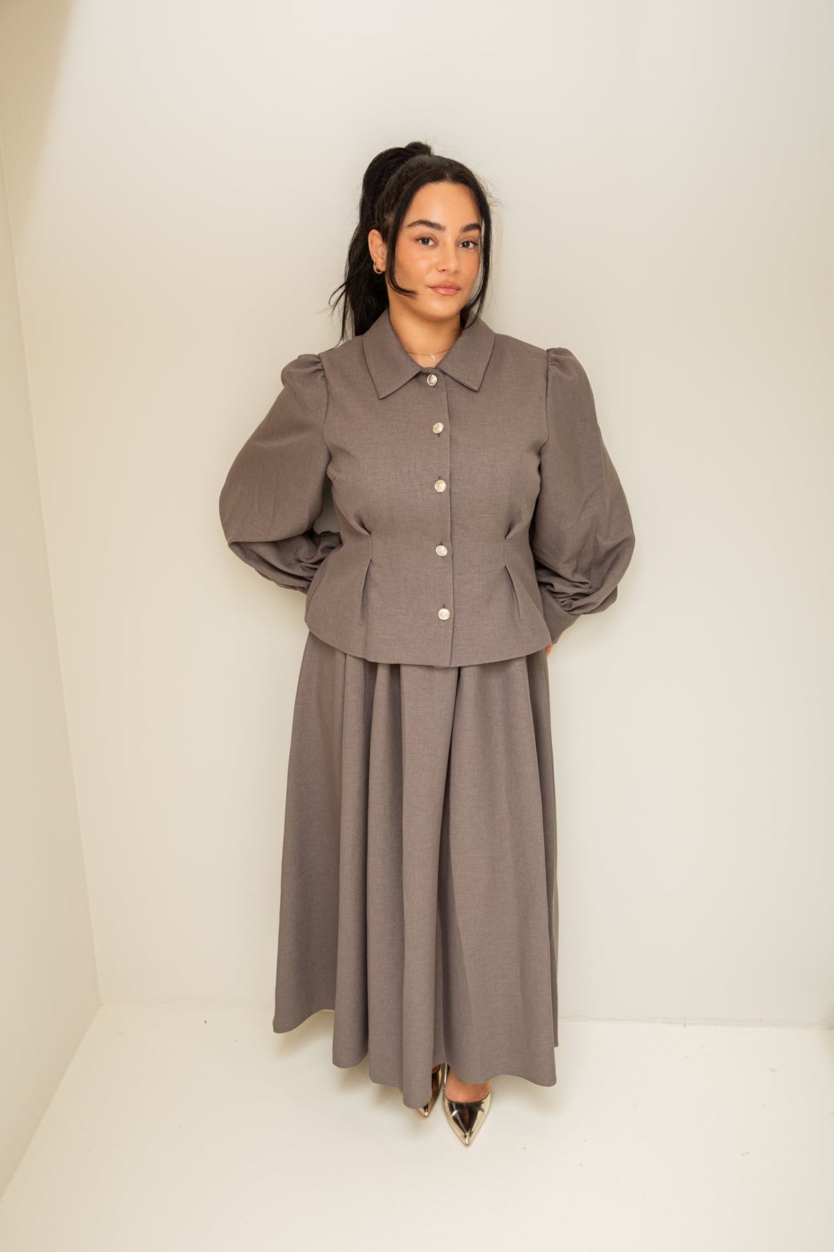 Grey skirt set - zeymode