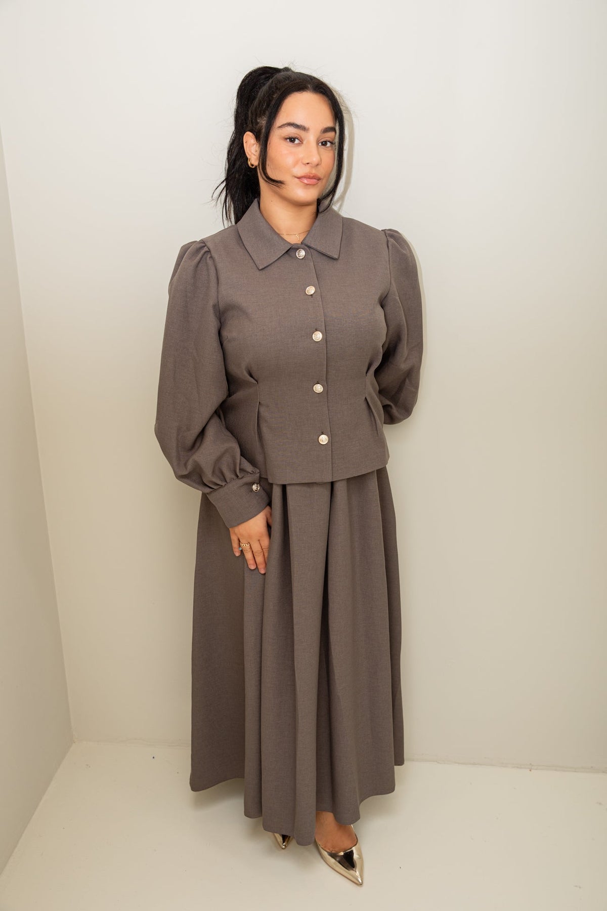 Grey skirt set - zeymode