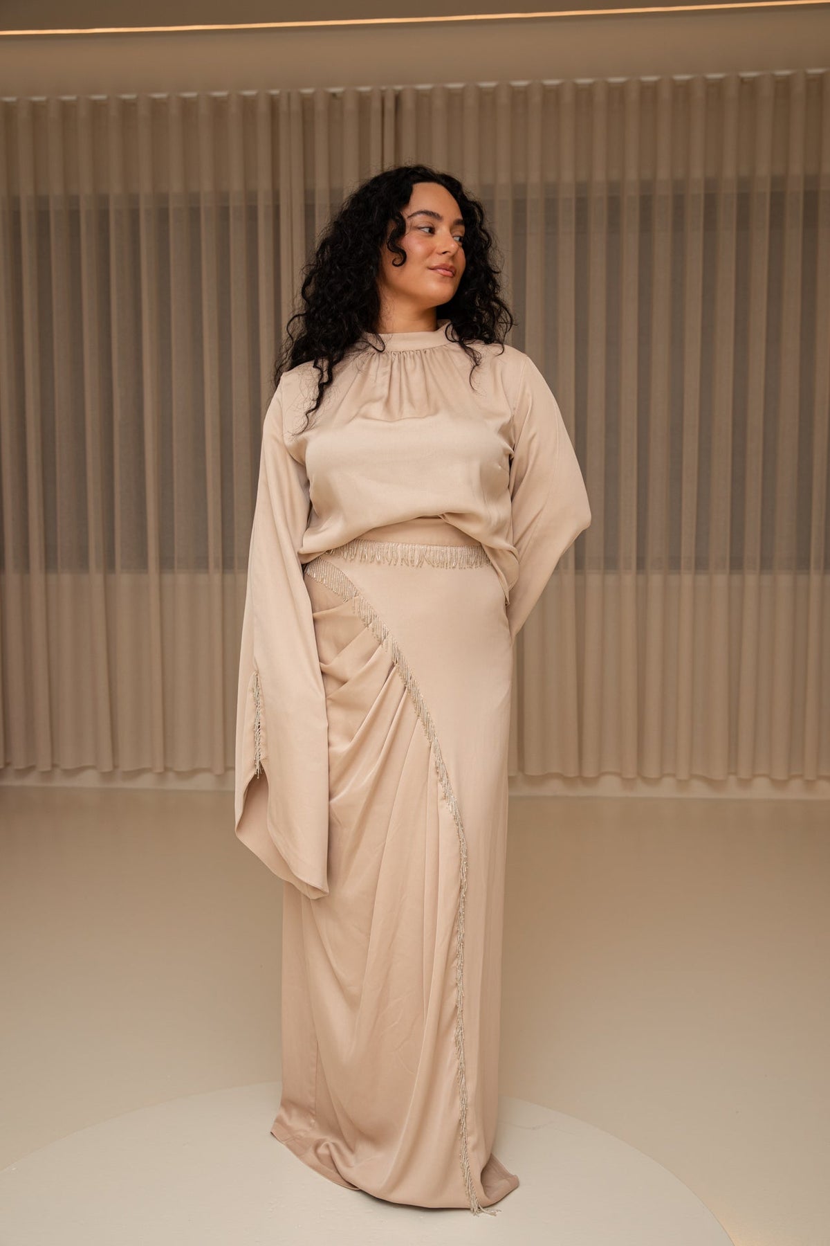 Layla skirt set cream - zeymode