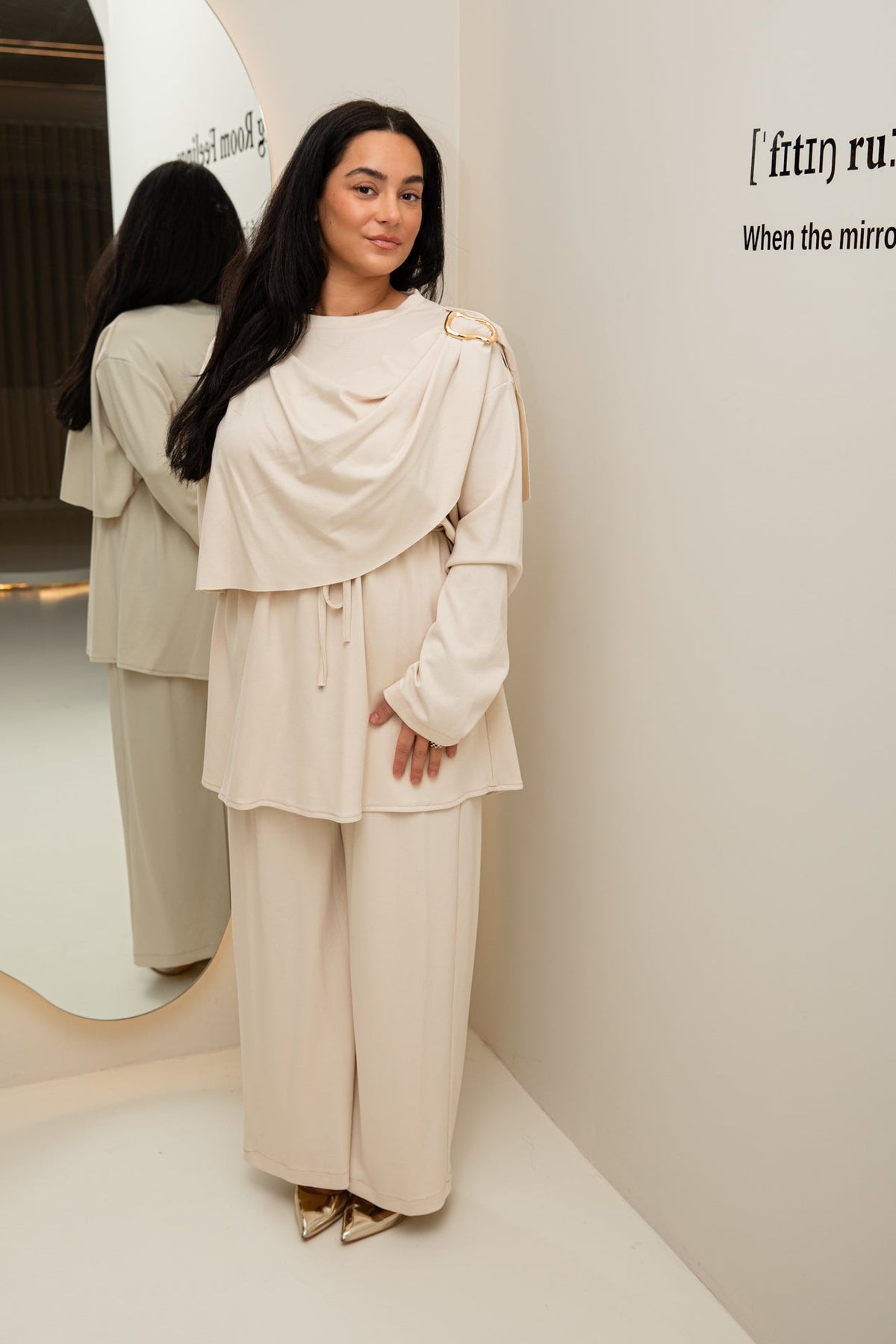 Nisa comfy set beige - zeymode