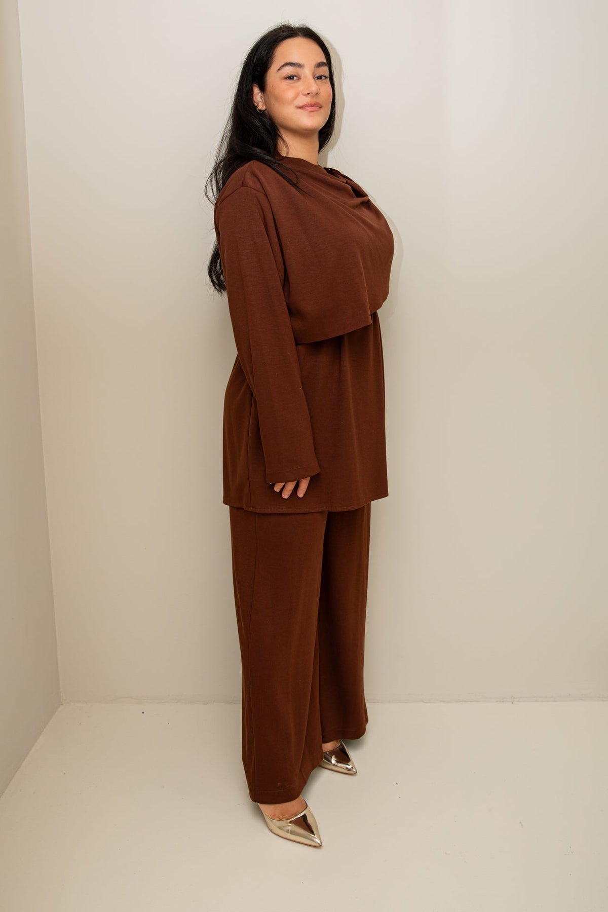 Nisa comfy set brown - zeymode