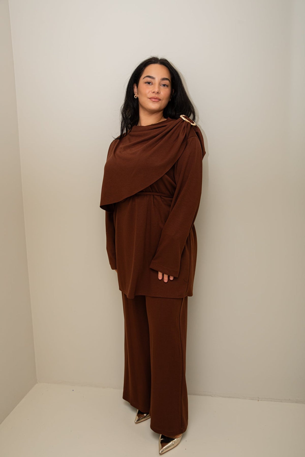 Nisa comfy set brown - zeymode