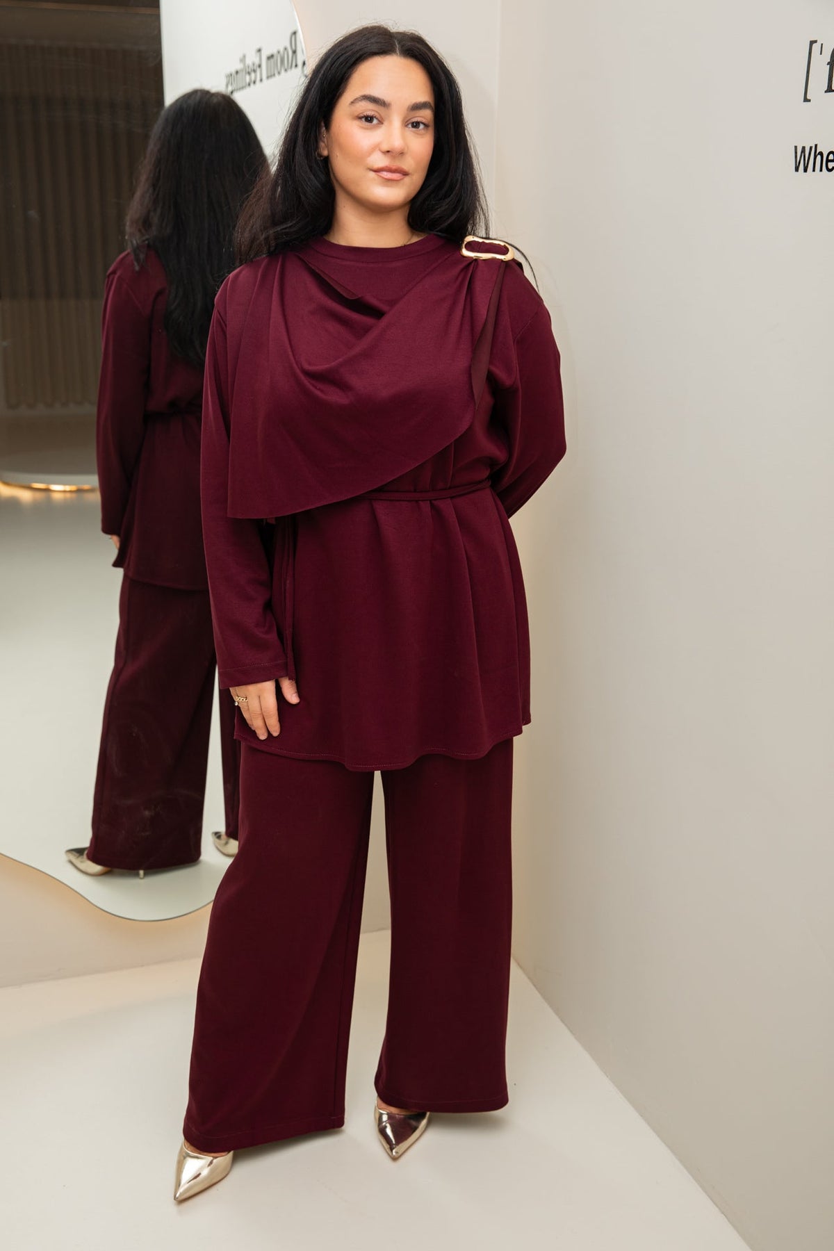 Nisa comfy set burgundy - zeymode