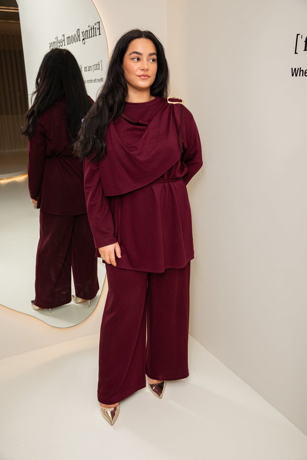 Nisa comfy set burgundy - zeymode