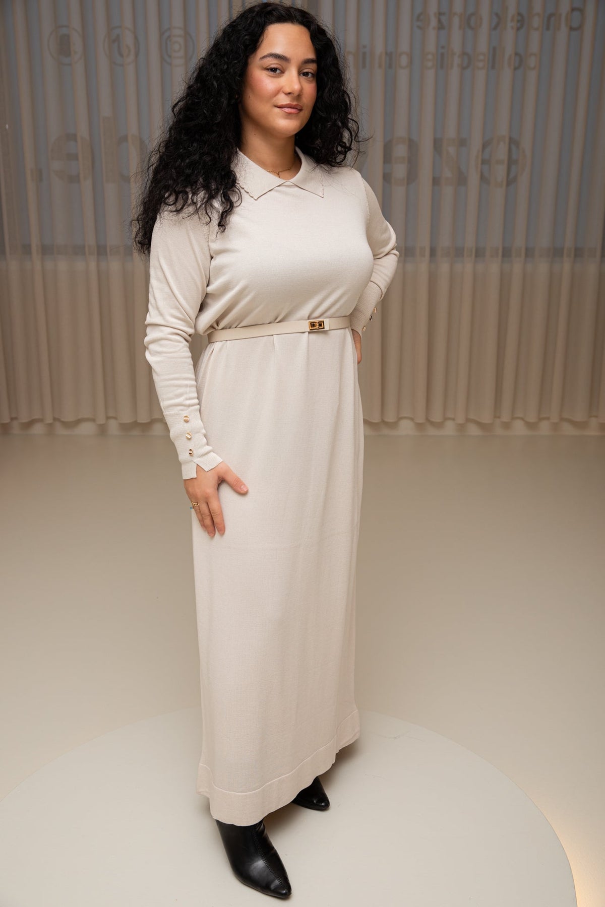 Nora dress beige - zeymode