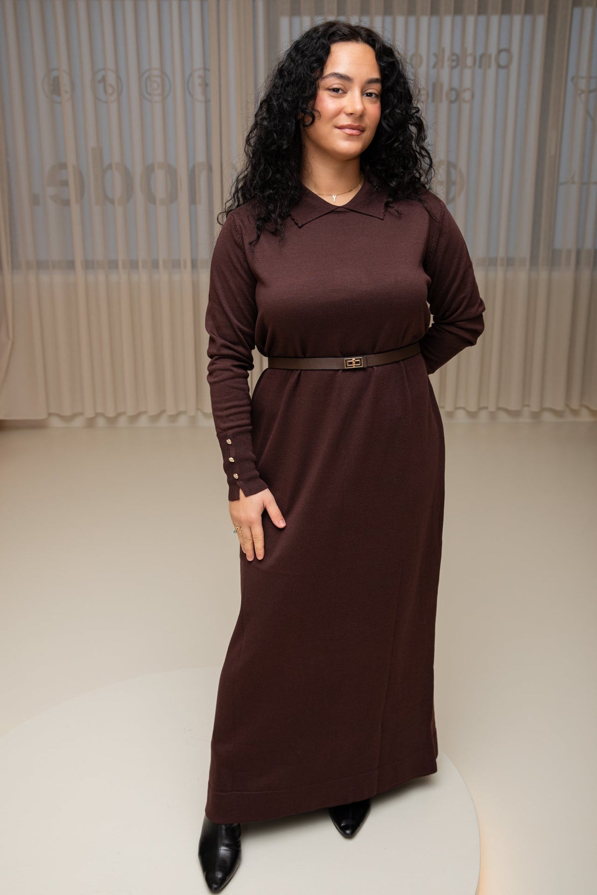 Nora dress brown - zeymode