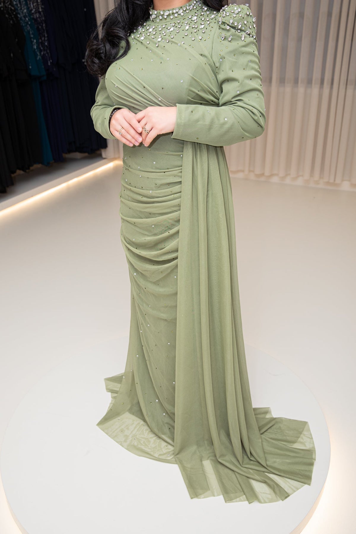 Riya dress green - zeymode