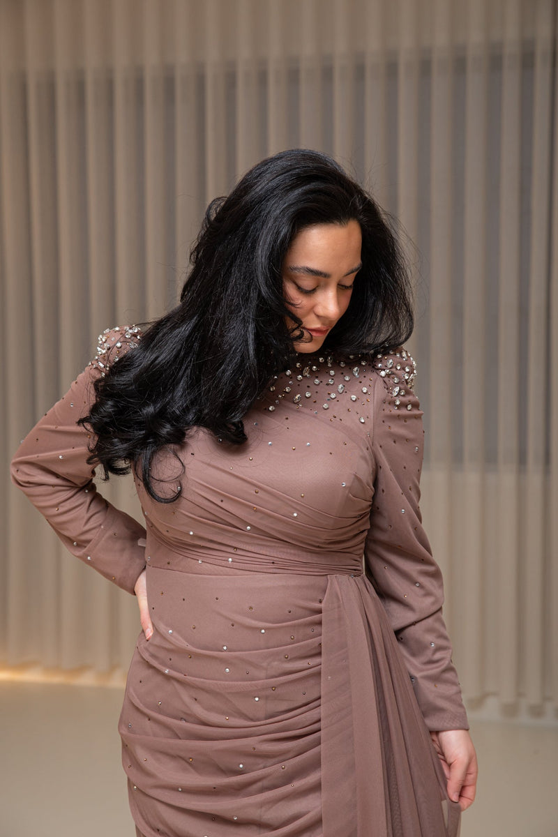 Riya dress light brown