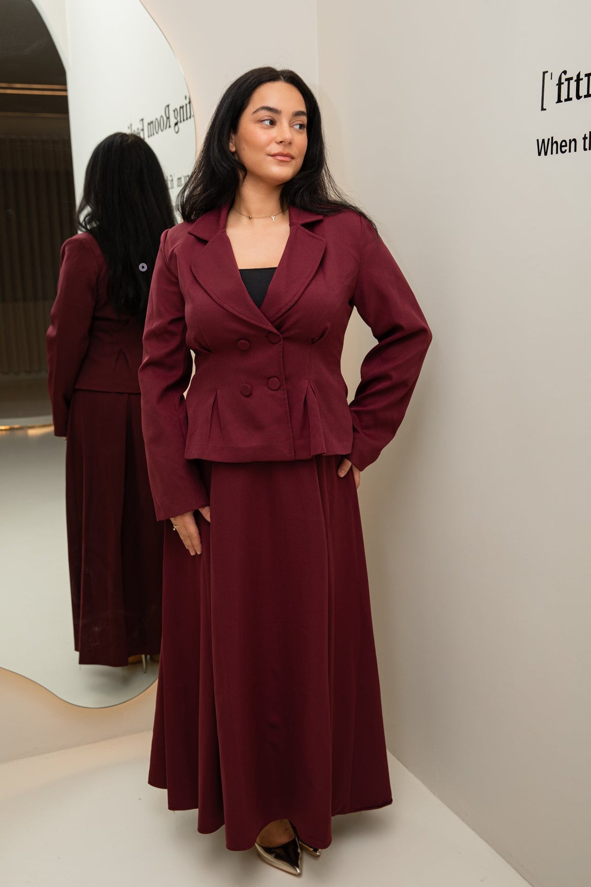 Safa skirt set burgundy - zeymode