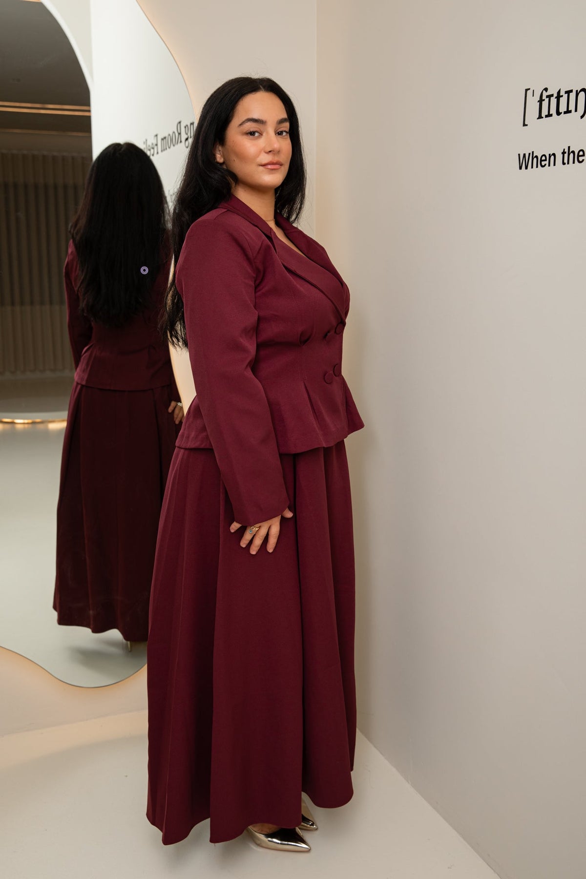 Safa skirt set burgundy - zeymode