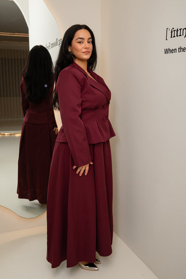 Safa skirt set burgundy