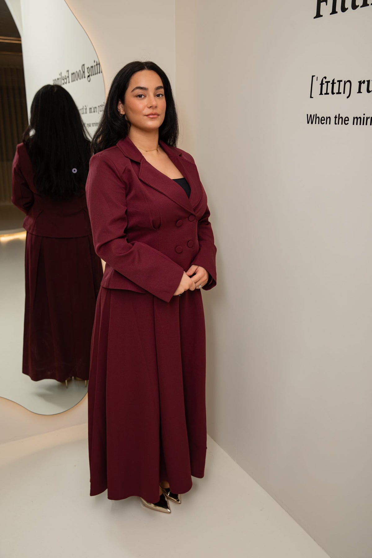 Safa skirt set burgundy - zeymode