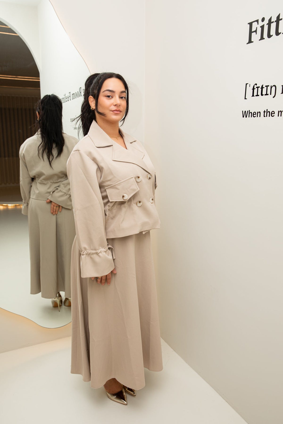 Trench skirt set beige - zeymode