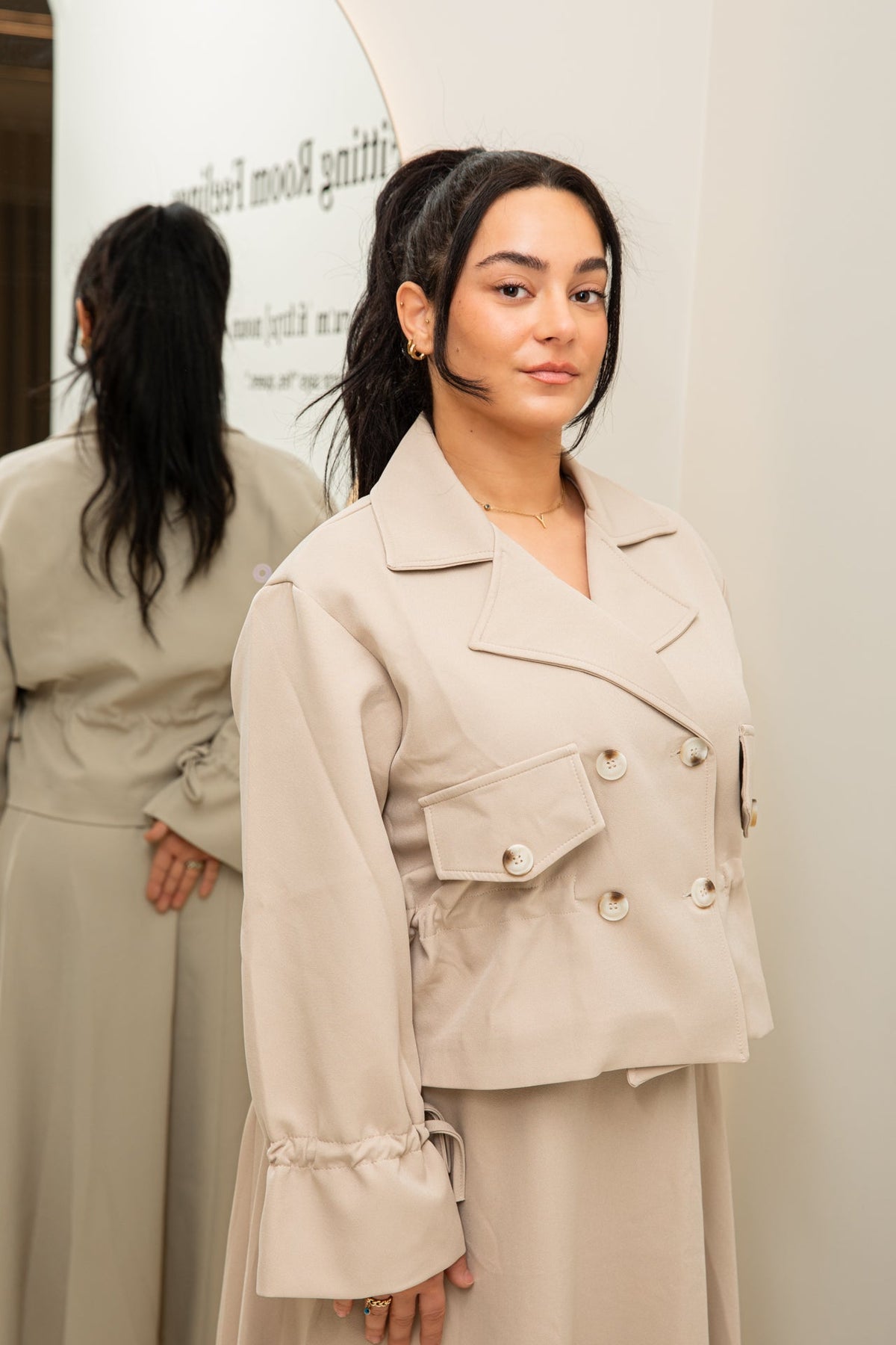 Trench skirt set beige - zeymode