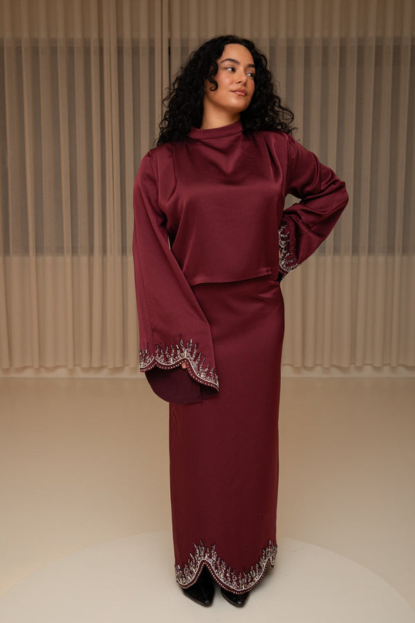 Zuya skirt set burgundy