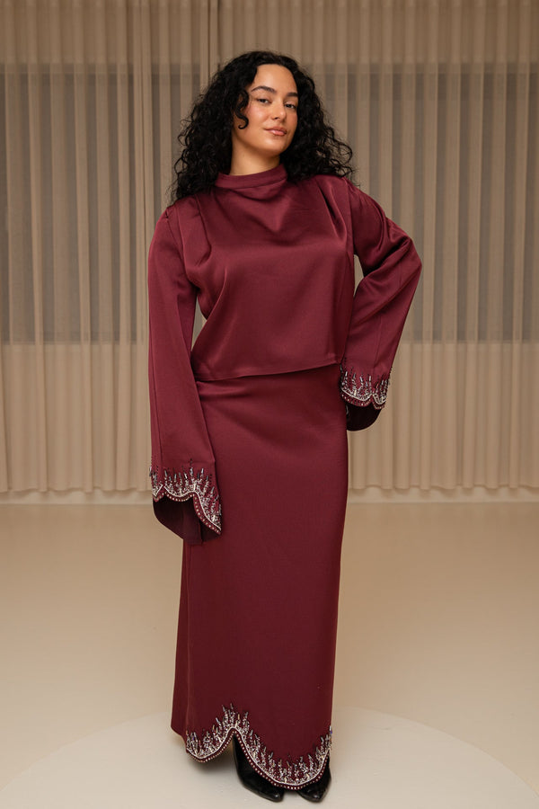 Zuya skirt set burgundy